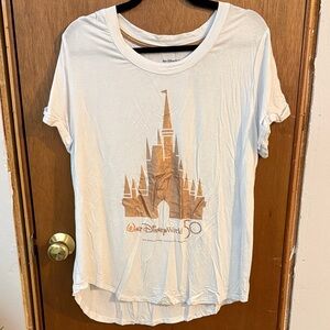 Xl Walt Disney World 50 White T-Shirt with rose gold  Castle Design